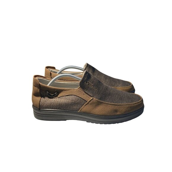 Unbranded Men's size 250 (US 8) brown dual-Tone Fabric Design Slip-on shoes - Picture 5 of 8